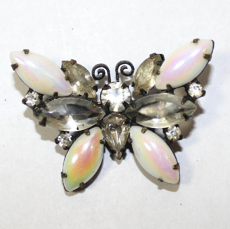Front view of White (chalk Or Milk) Pear Multi-Color/Shaded Brooch