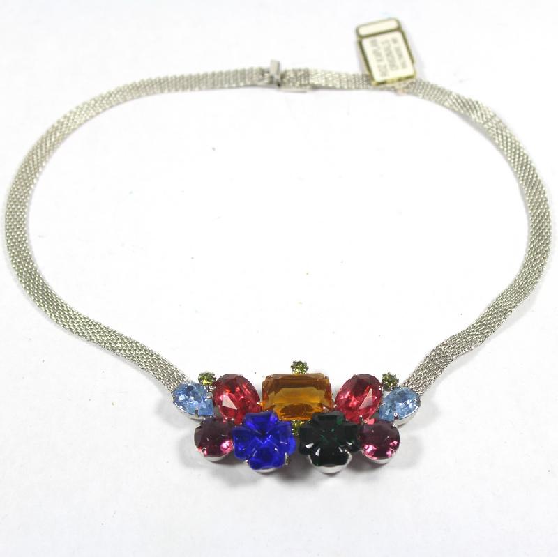 Front view of Multiple Colors Pear Necklace