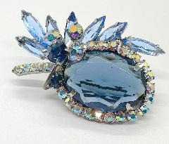 Blue Oval Brooch