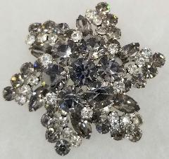 Gray (black Diamond) Navettes Brooch