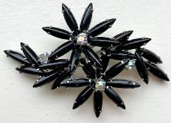 Black (jet) Cabochons Brooch