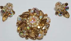 Topaz Cabochons Molded/Cut Brooch