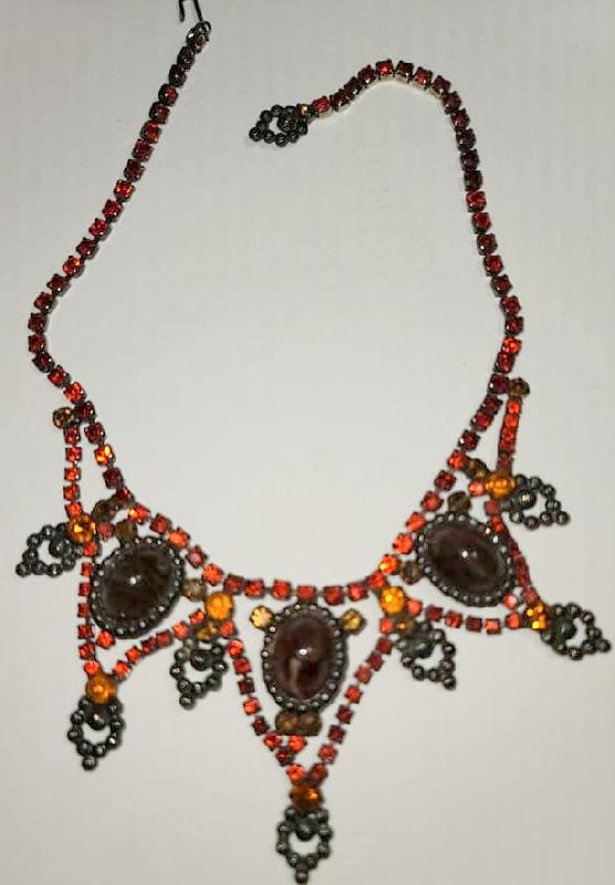Front view of Fall Cabochons Plastic Necklace