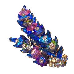 Multiple Colors Navettes Rivoli/Margarita Brooch