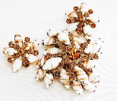 Topaz Navettes Striped Brooch