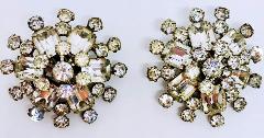 Clear Emerald Cut Earrings Clip