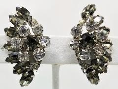 Gray (black Diamond) Navettes Earrings Clip