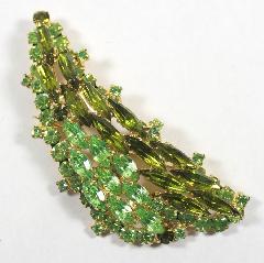 Green Navettes Brooch