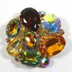 Fall Emerald Cut Rivoli/Margarita Brooch