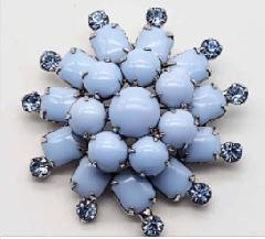 Blue Cabochons Brooch