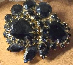 Black (jet) Pear Brooch