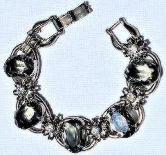 Gray (black Diamond) Oval Bracelet 5 Link