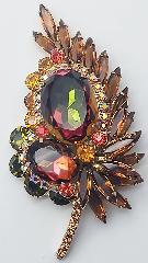 Topaz Oval Multi-Color/Shaded Brooch