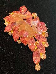 Pink Navettes Frosted Brooch