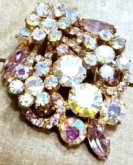 Purple (cardinal) Navettes Brooch