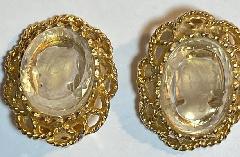 Clear Oval Molded/Cut Earrings Clip