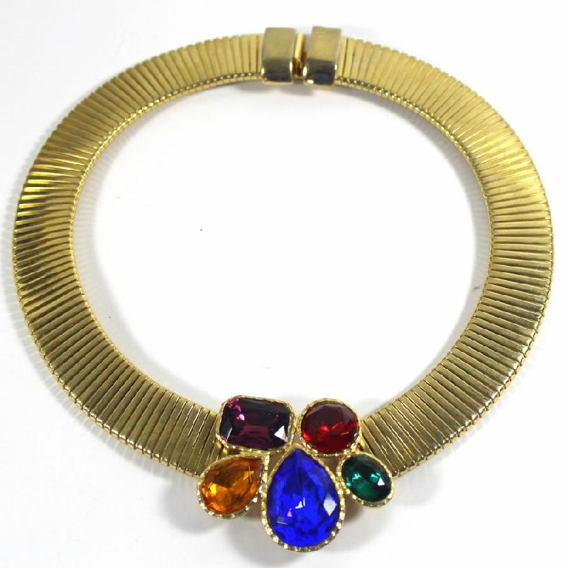Front view of Multiple Colors Pear Necklace