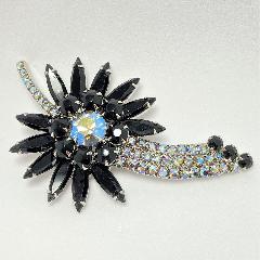 Black (jet) Navettes Brooch