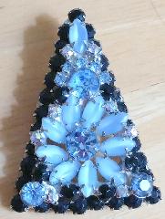Blue Cabochons Frosted Pin Pendant