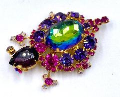 Multiple Colors Oval Multi-Color/Shaded Brooch