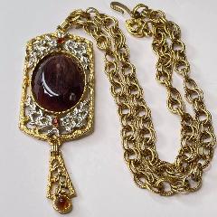 Topaz Oval Striped Pendant