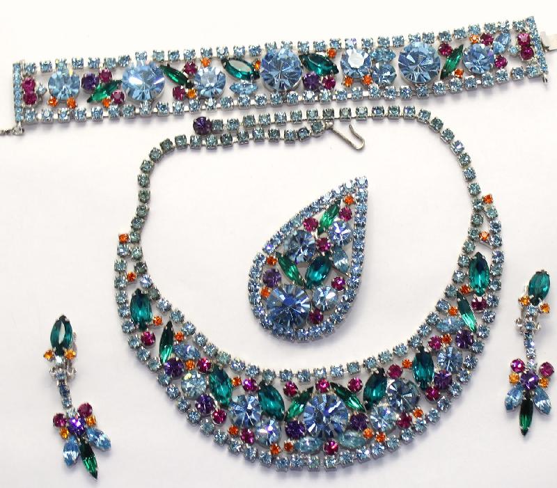 Front view of Blue Navettes Necklace