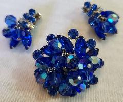 Blue Navettes Brooch