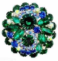 Green Navettes Brooch
