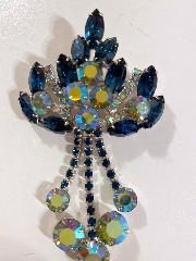 Blue Navettes Brooch