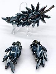 Hematite Scooped Brooch