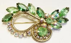 Green Navettes Brooch
