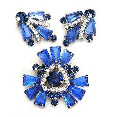 Blue Keystones Earrings Clip
