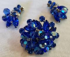 Blue Navettes Earrings Clip