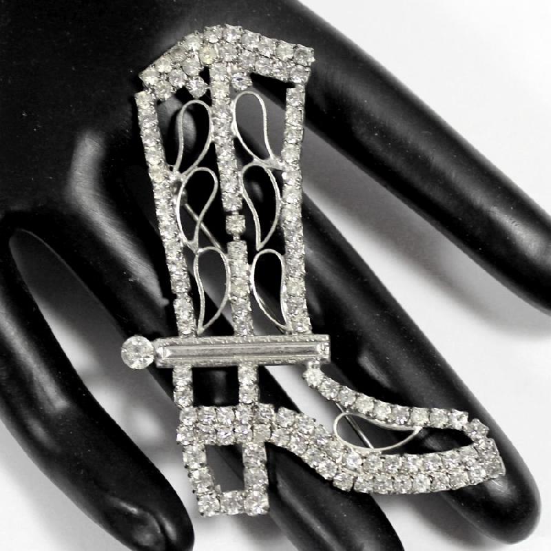 Front view of Clear Chatons Only Brooch