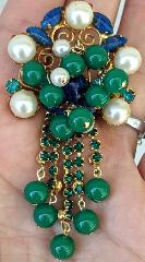 Multiple Colors Cabochons Pearl Brooch