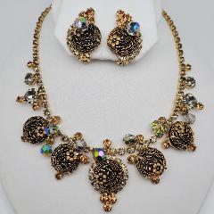 Black (jet) Cabochons Molded/Cut Necklace