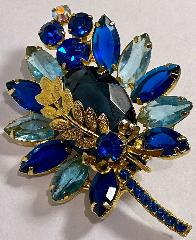 Blue Oval Brooch