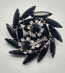 Black (jet) Navettes Brooch