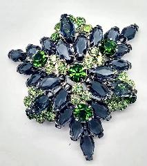 Blue Hexagon Brooch