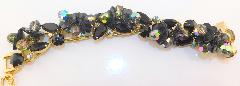 Black (jet) Navettes Molded/Cut Bracelet 5 Link