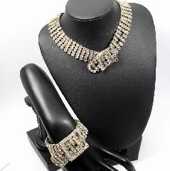 Clear Chatons Only Bracelet Flat Fold Over