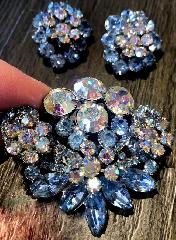 Blue Navettes Brooch