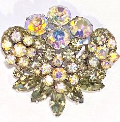 Gray (black Diamond) Navettes Brooch