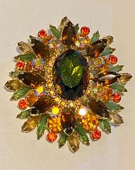 Fall Oval Multi-Color/Shaded Pin Pendant