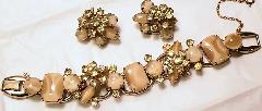 Yellow Cabochons Earrings Clip