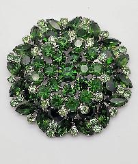 Green Navettes Brooch