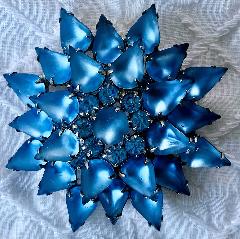 Blue Cabochons Frosted Brooch