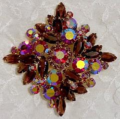 Purple (cardinal) Navettes Brooch