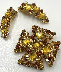 Topaz Square Brooch