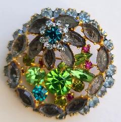 Blue Navettes Brooch